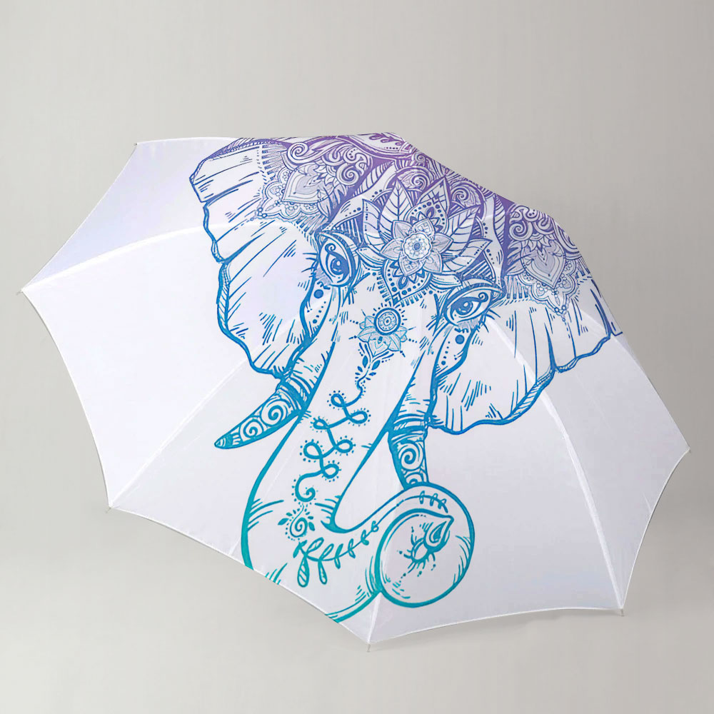 Boho Mandala Elephant Umbrella
