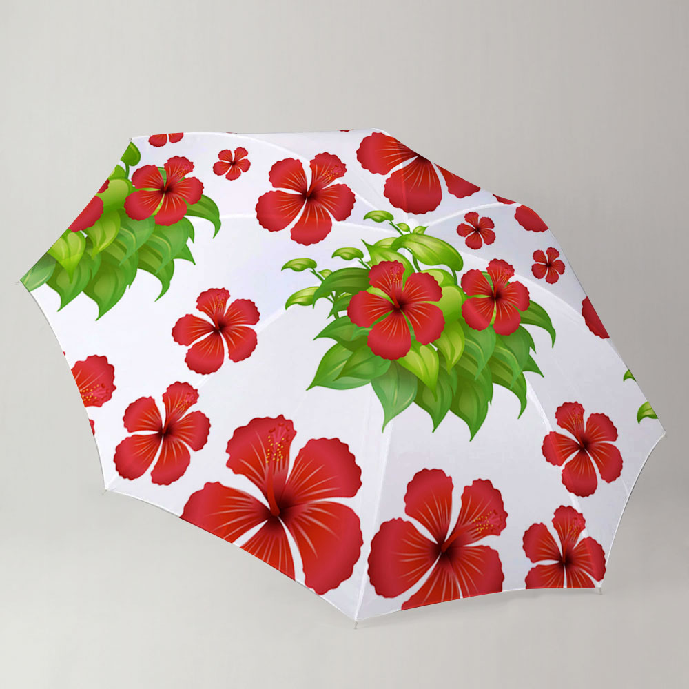 Red Hibiscus Umbrella