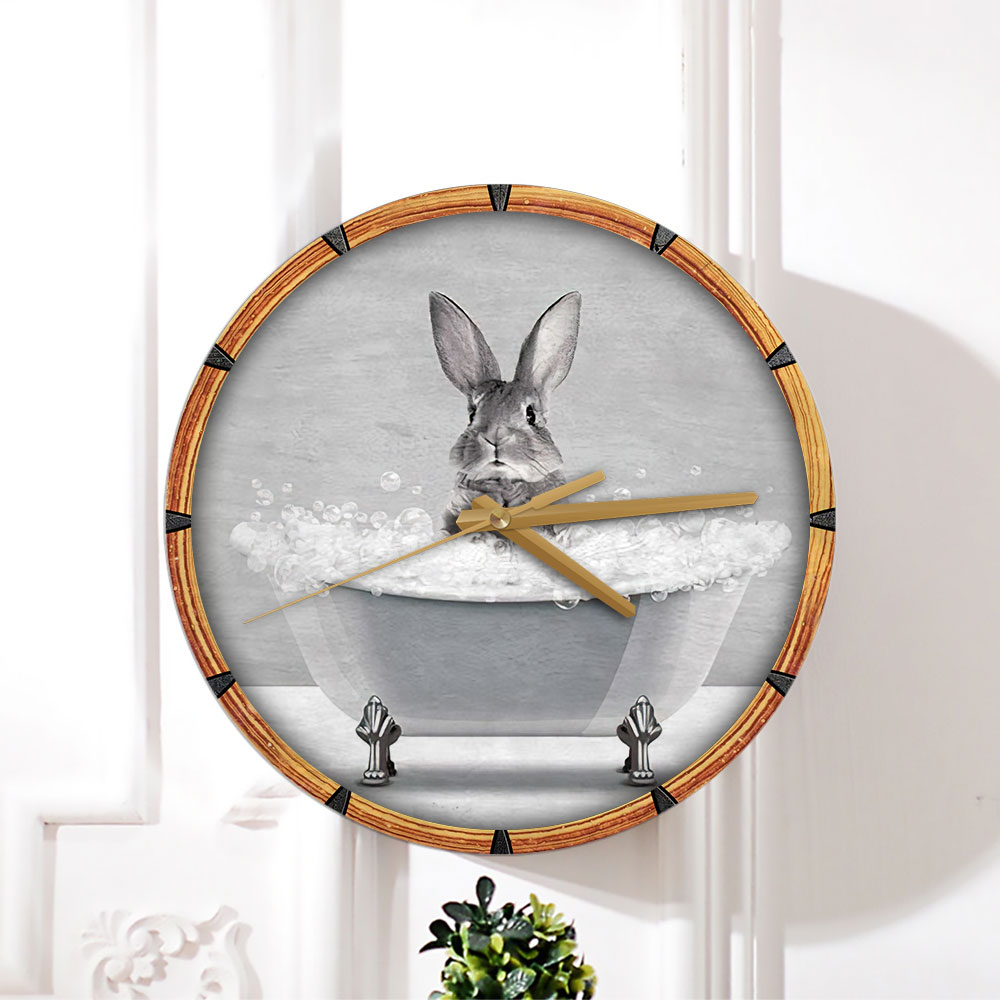 Bathtub Rabbit Wall Clock