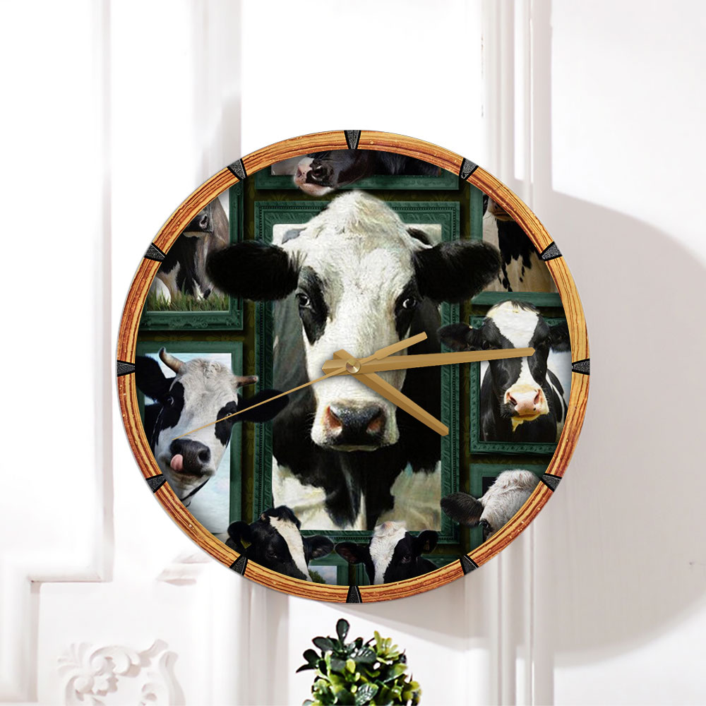 Black And White Cow Wall Clock