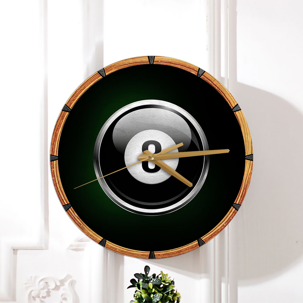 Black Billiard Wall Clock