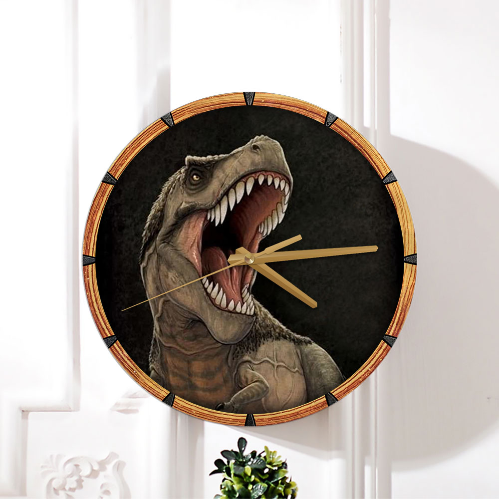 Black Dinosaur Wall Clock