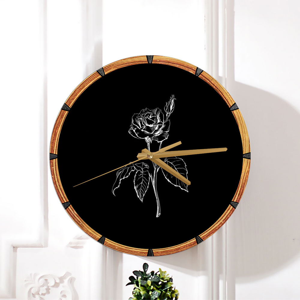 Black Rose Wall Clock