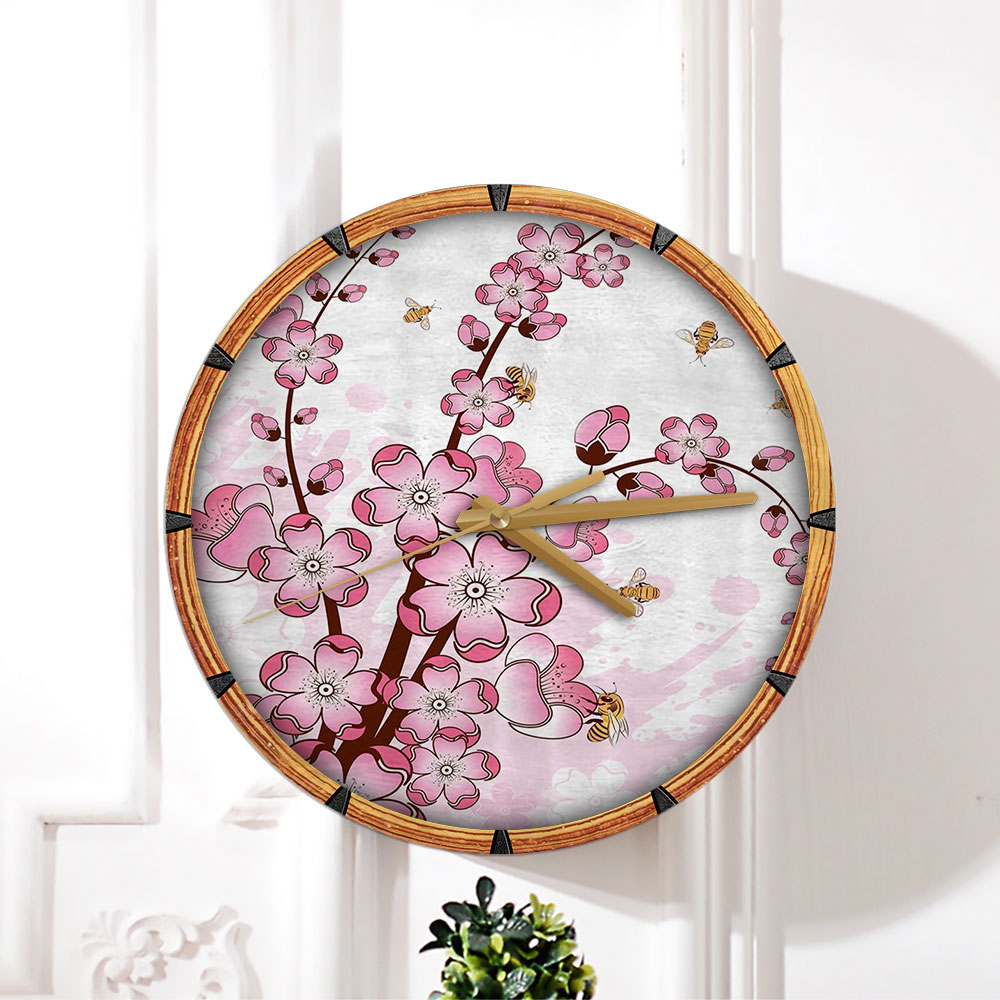 Pretty Cherry Blossom Wall Clock