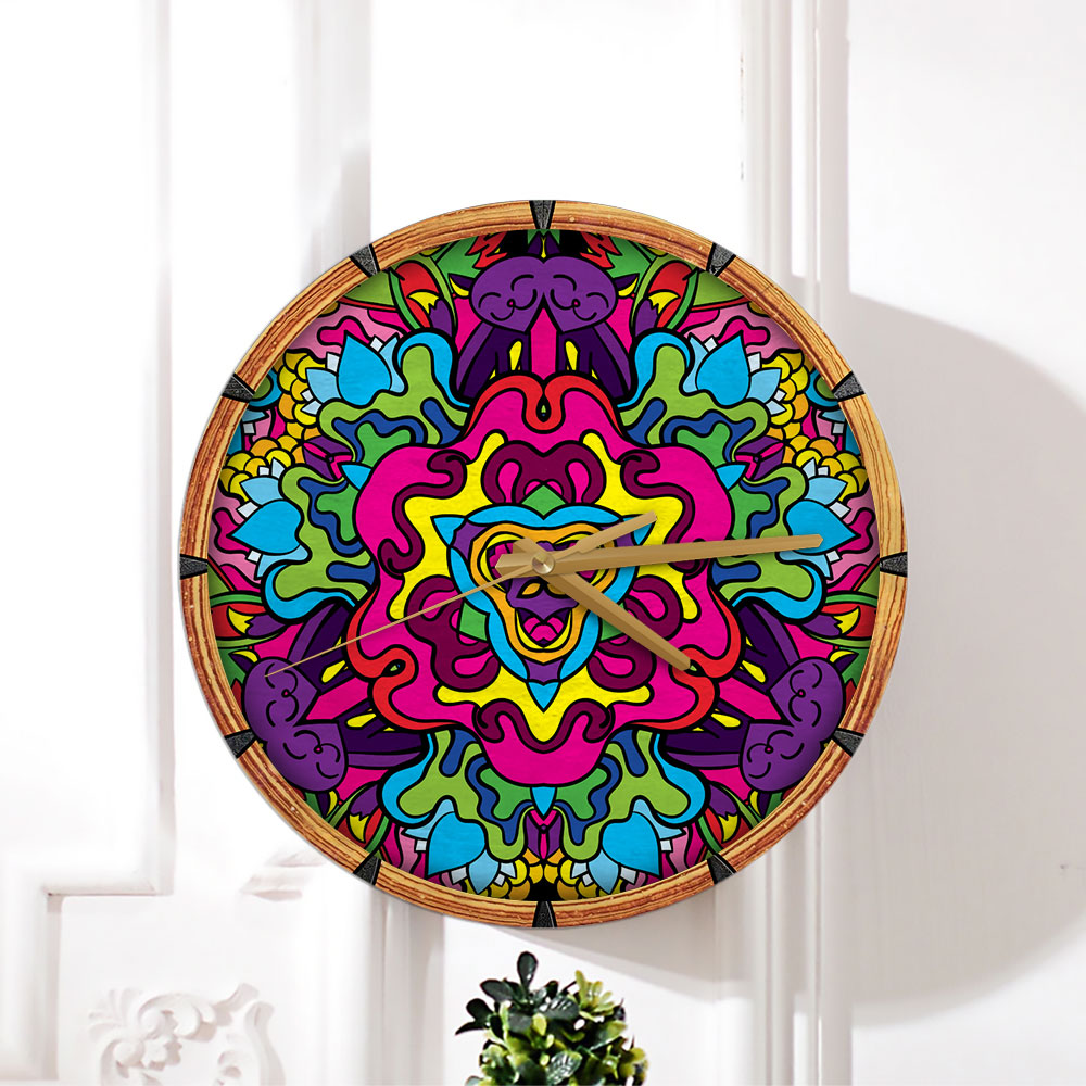 Psychedelic Hippie Wall Clock