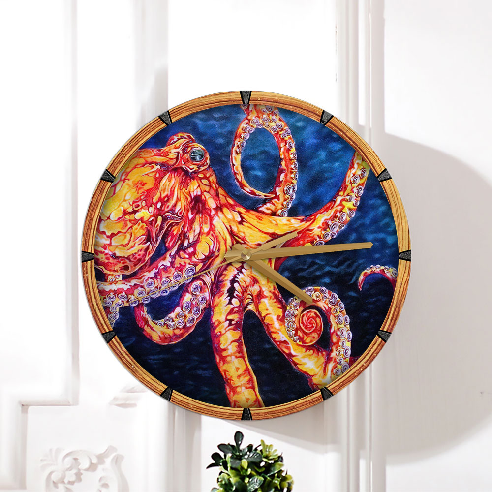 Psychedelic Octopus Wall Clock