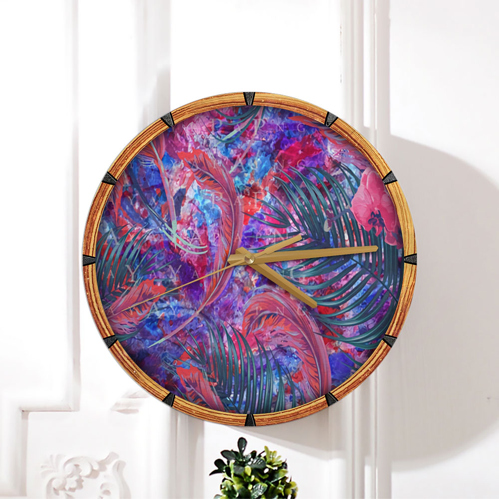 Psychedelic Orchid Wall Clock