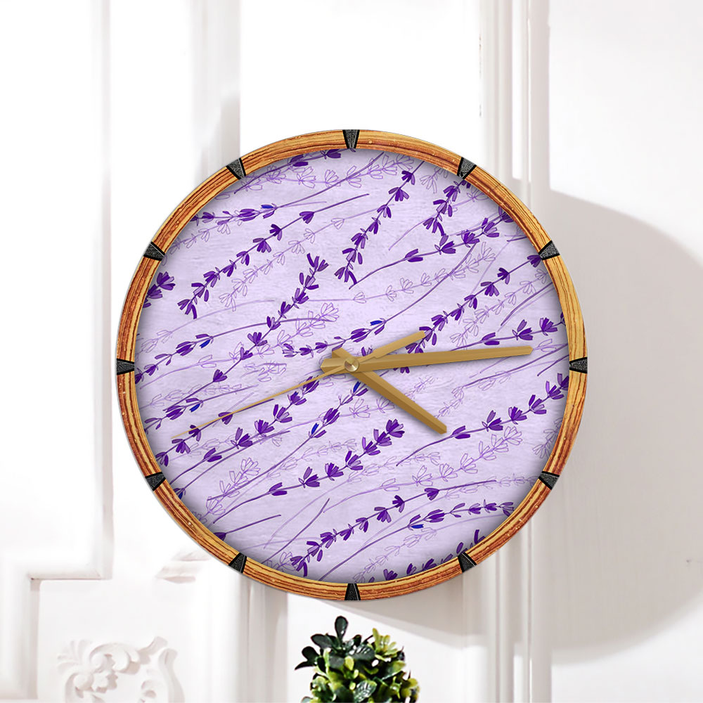 Purple Lavender 1 Wall Clock