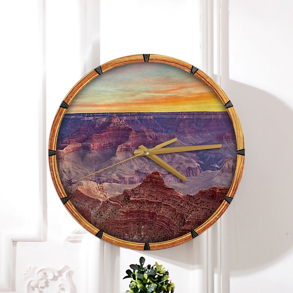 Sunrise Sky at Grand Canyon Wall Clock