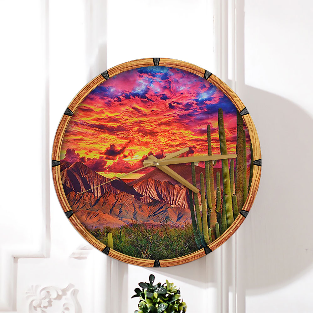 Sunset Desert Wall Clock