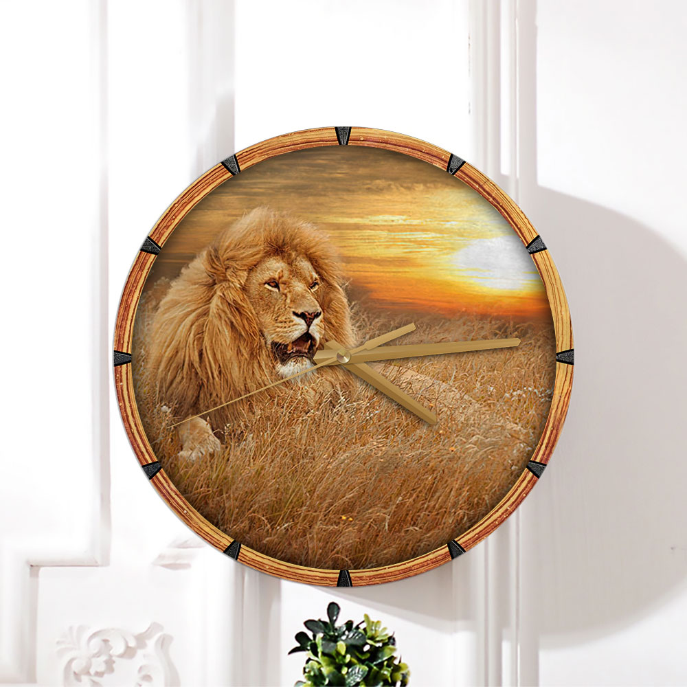 Sunset Lion Wall Clock