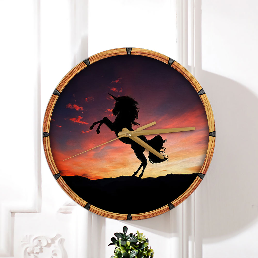 Sunset Unicorn Wall Clock