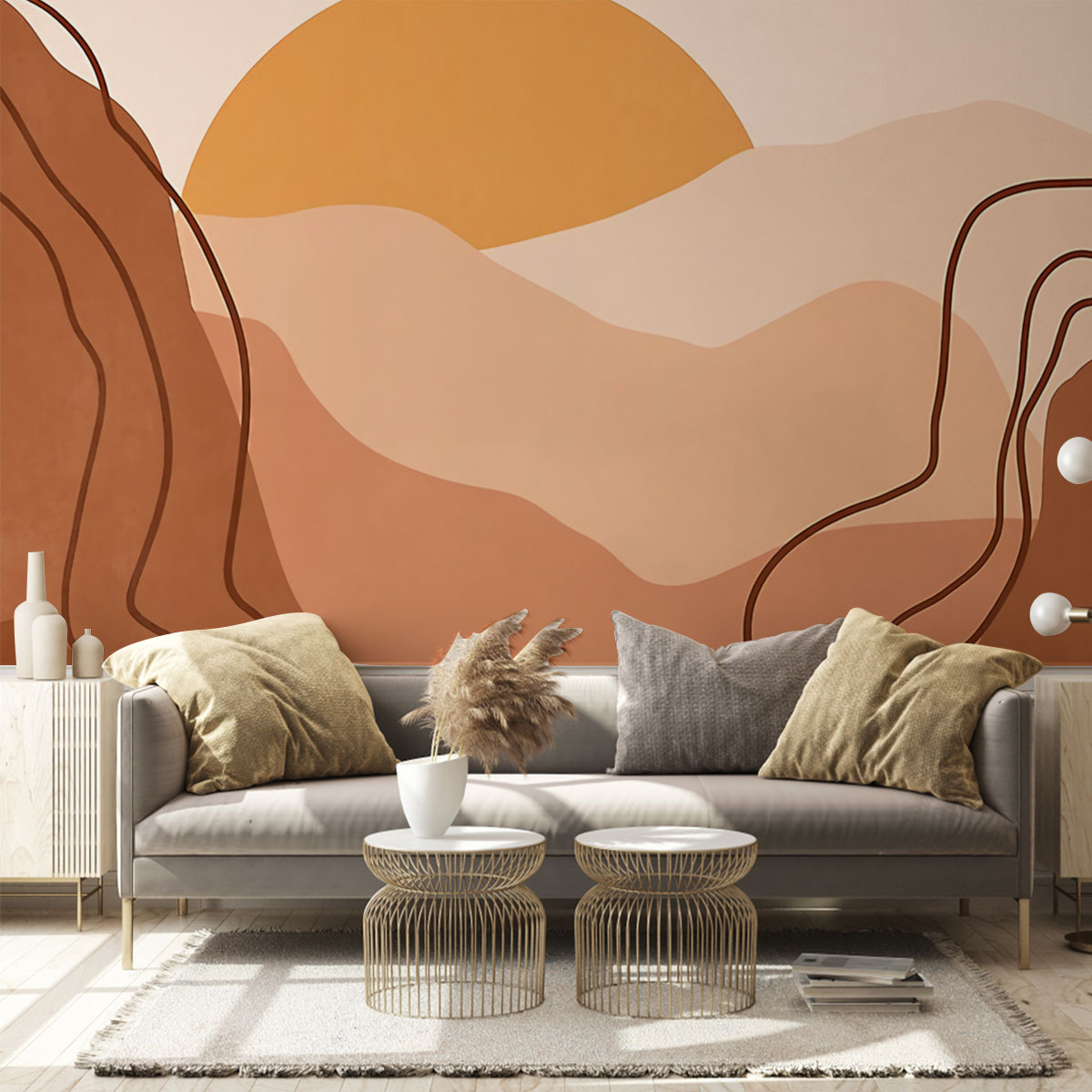 Abstract Colorful Sunset Wall Mural