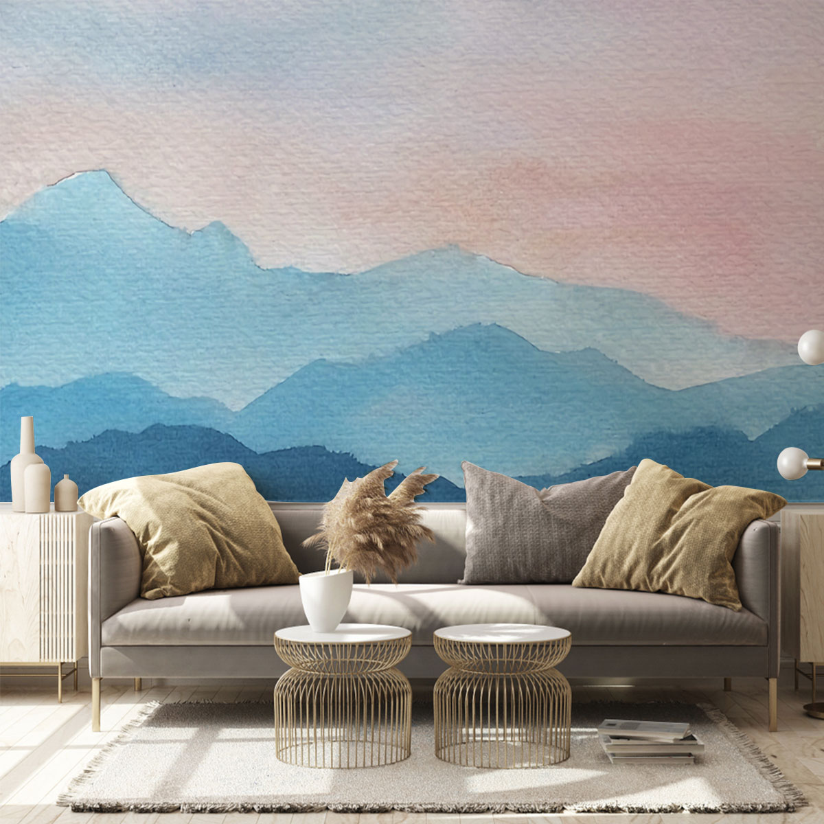Abstract Mountain Wall Mural