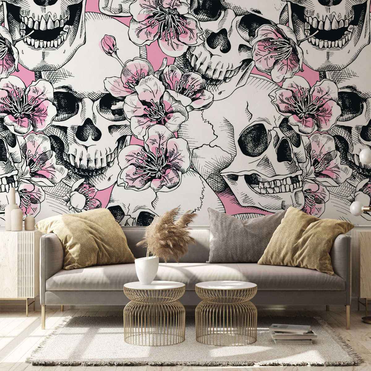 Blossom Skull Wall Mural
