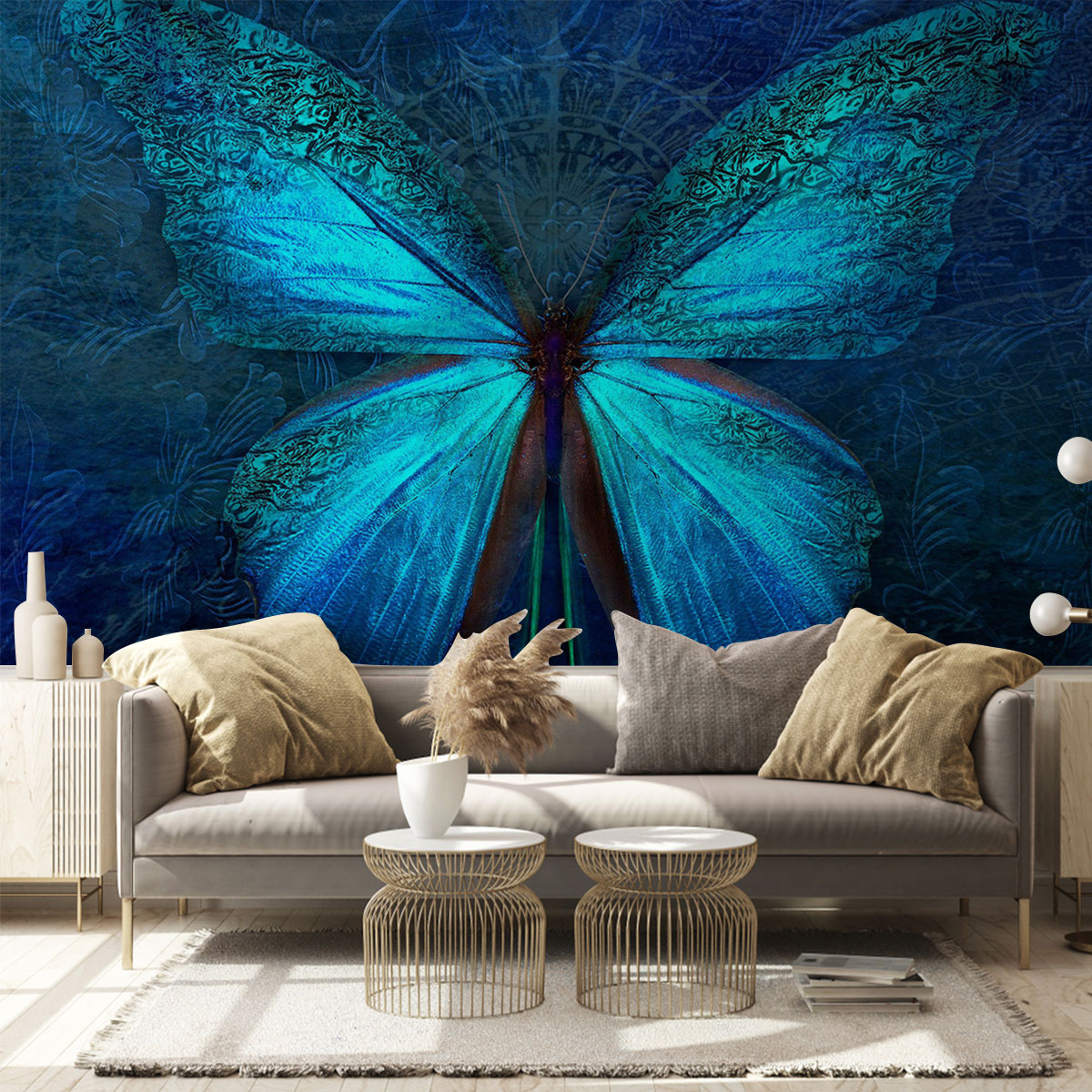 Blue Butterfly Wall Mural