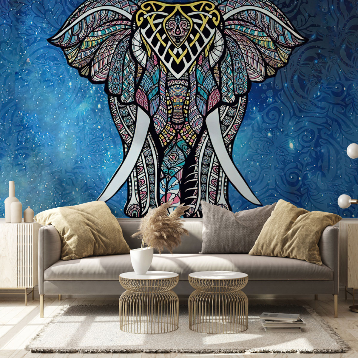 Bohemian Mandala Elephant Wall Mural