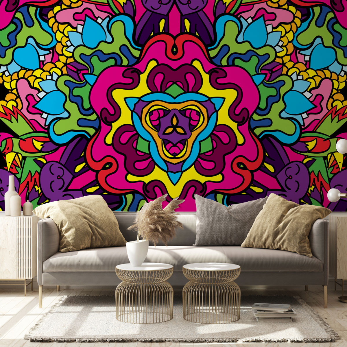 Psychedelic Hippie Wall Mural