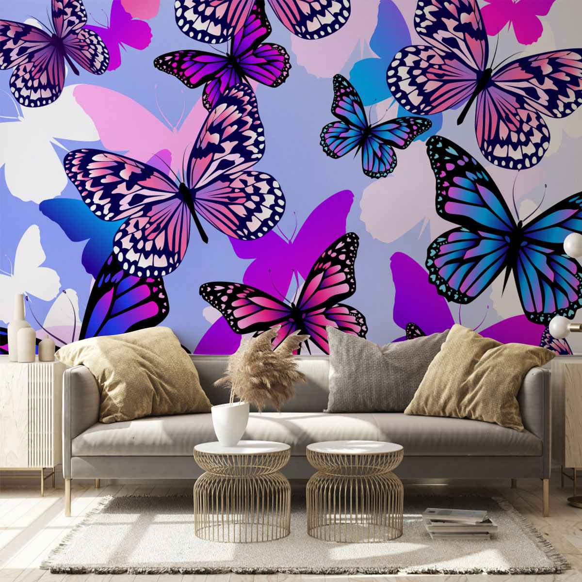 Purple Butterfly Wall Mural