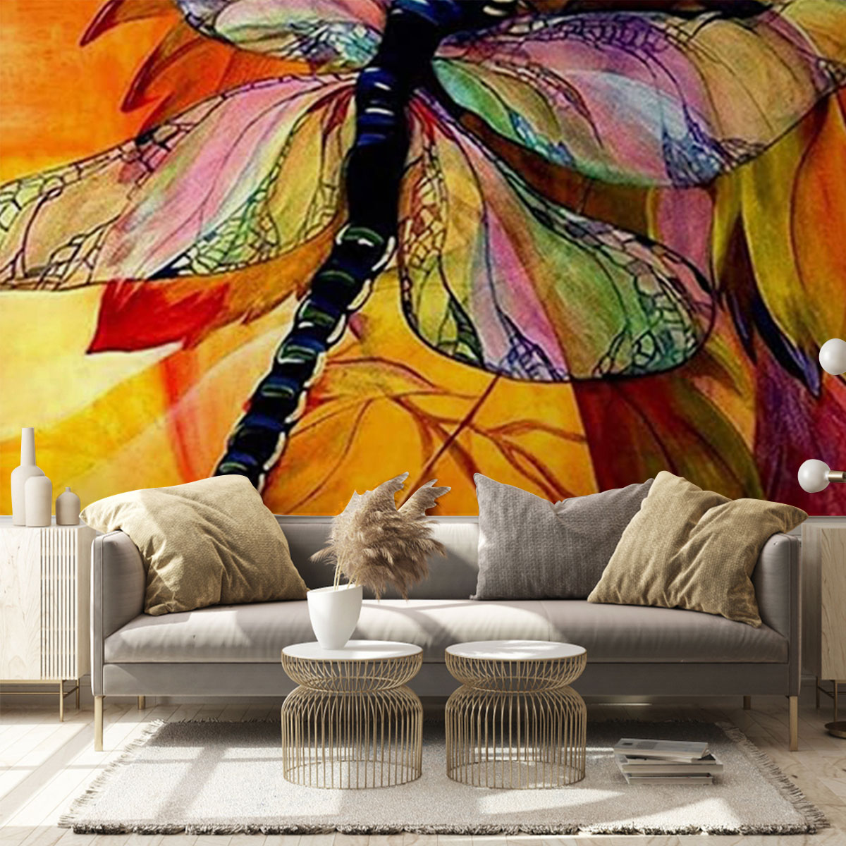 The Sunset Dragonfly Wall Mural