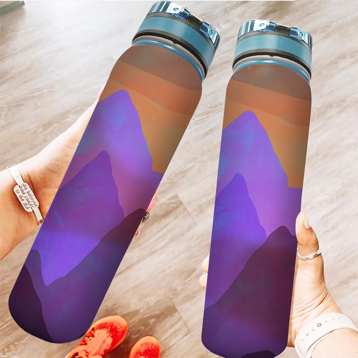 Abstract Mountain Sunset Tracker Bottle