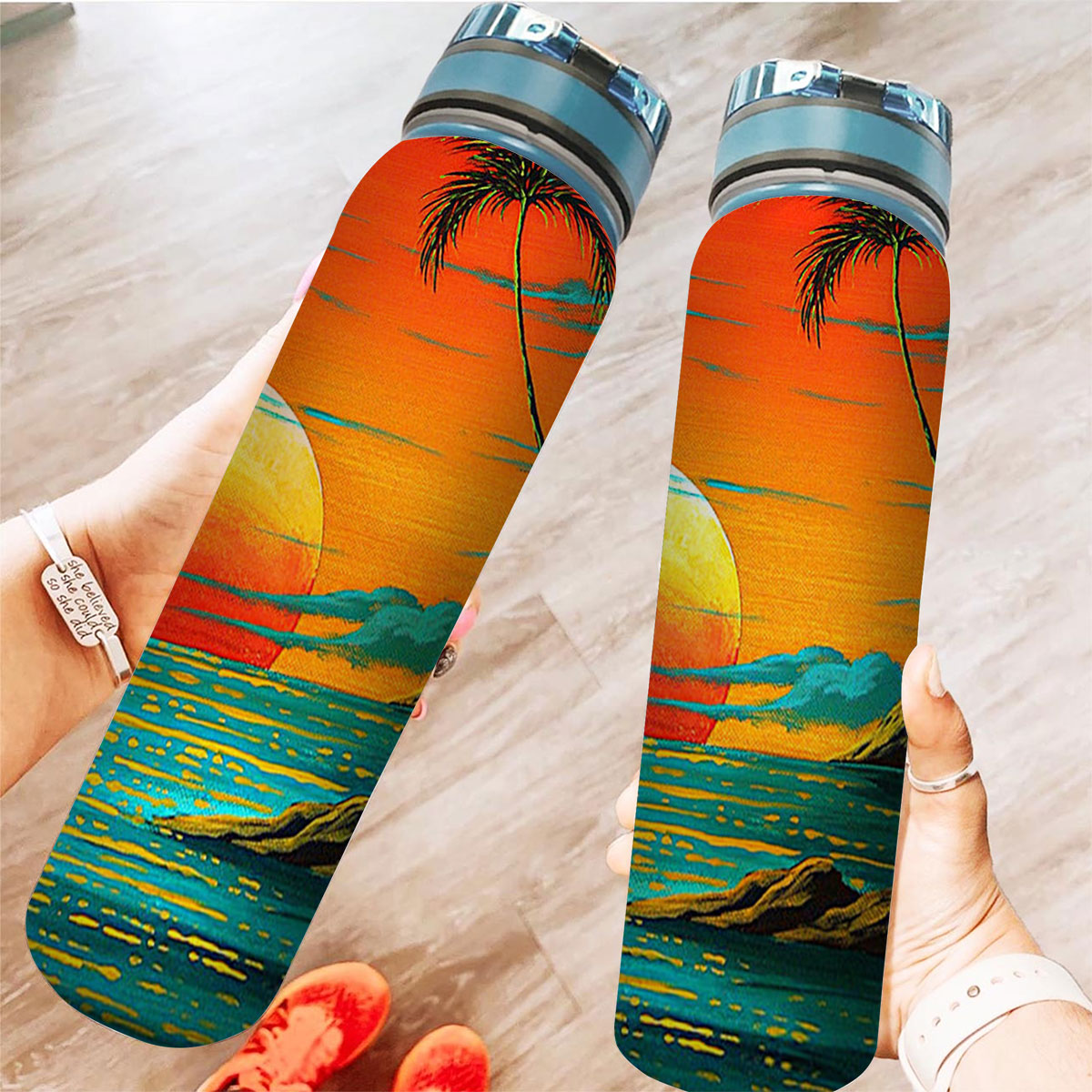 Beach Sunset Tracker Bottle