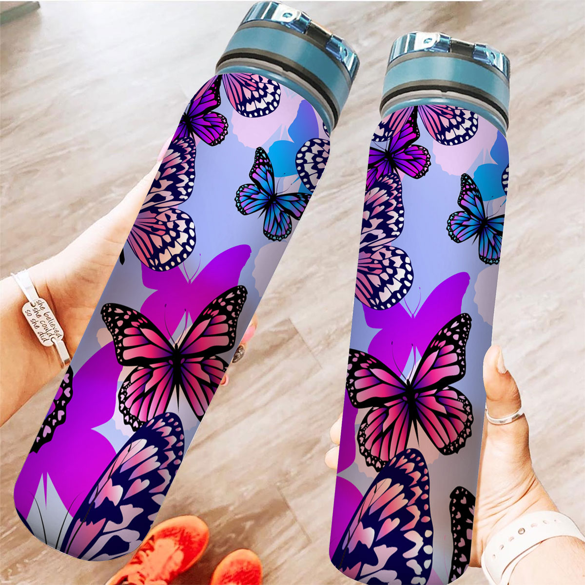 Purple Butterfly Tracker Bottle