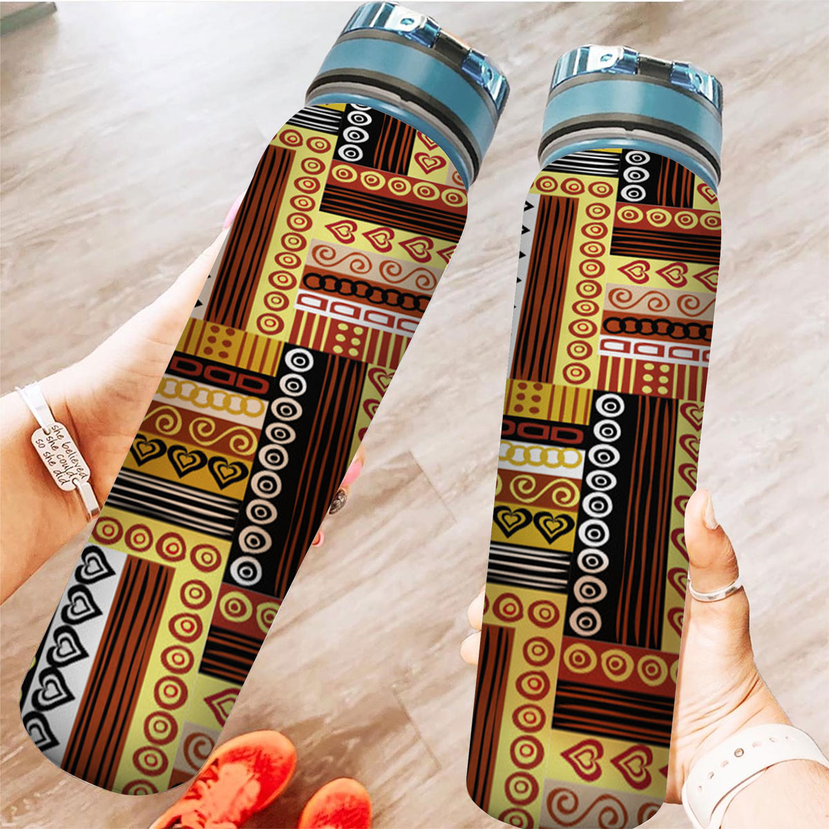 Traditional African Oriental Motifs Tracker Bottle
