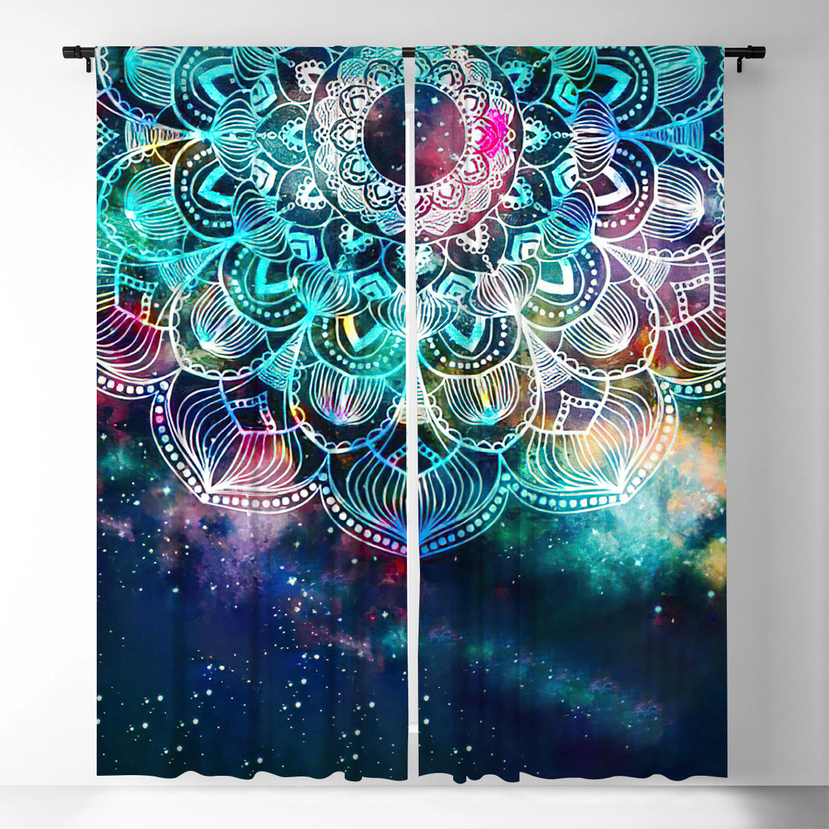 Abstract Psychedelic Mandala Window Curtain