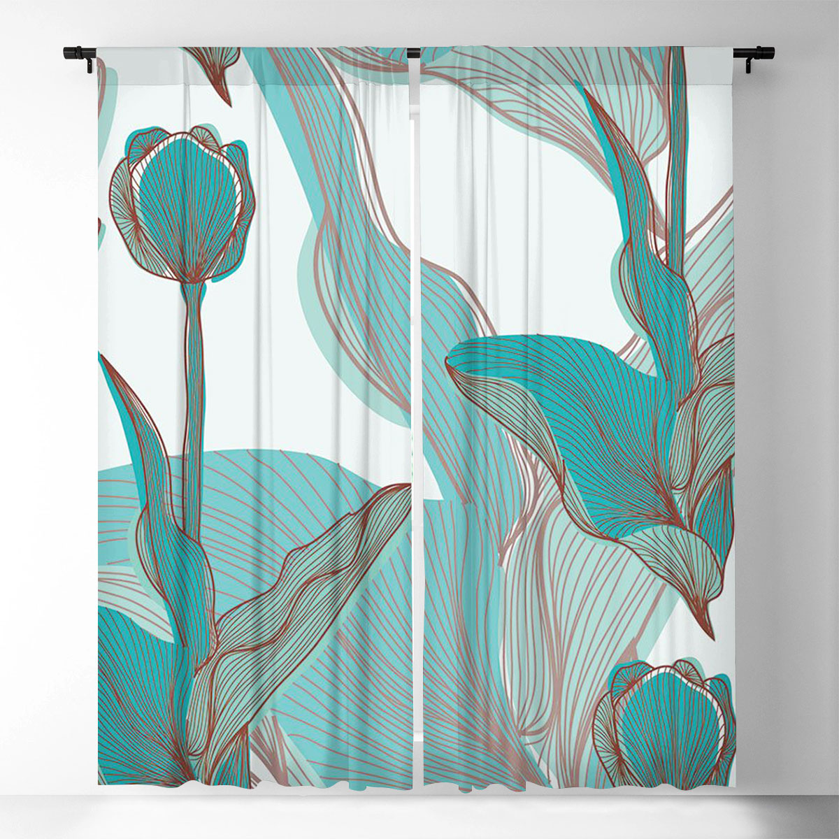 Abstract Tulip Window Curtain