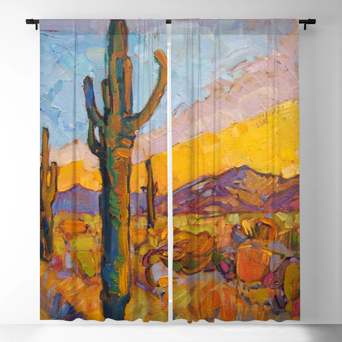 Arizona Saguaros Desert Window Curtain