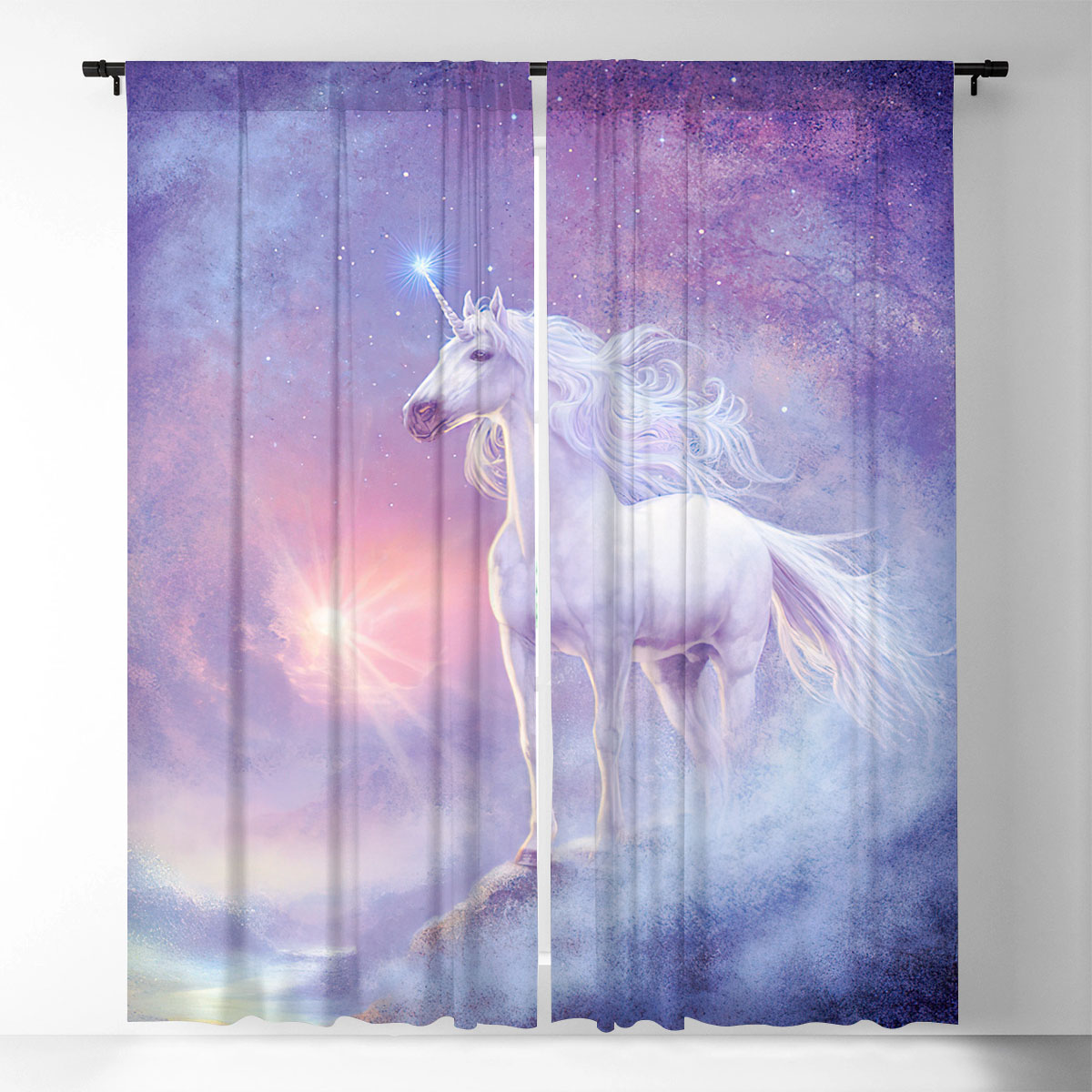 Astral Unicorn Window Curtain