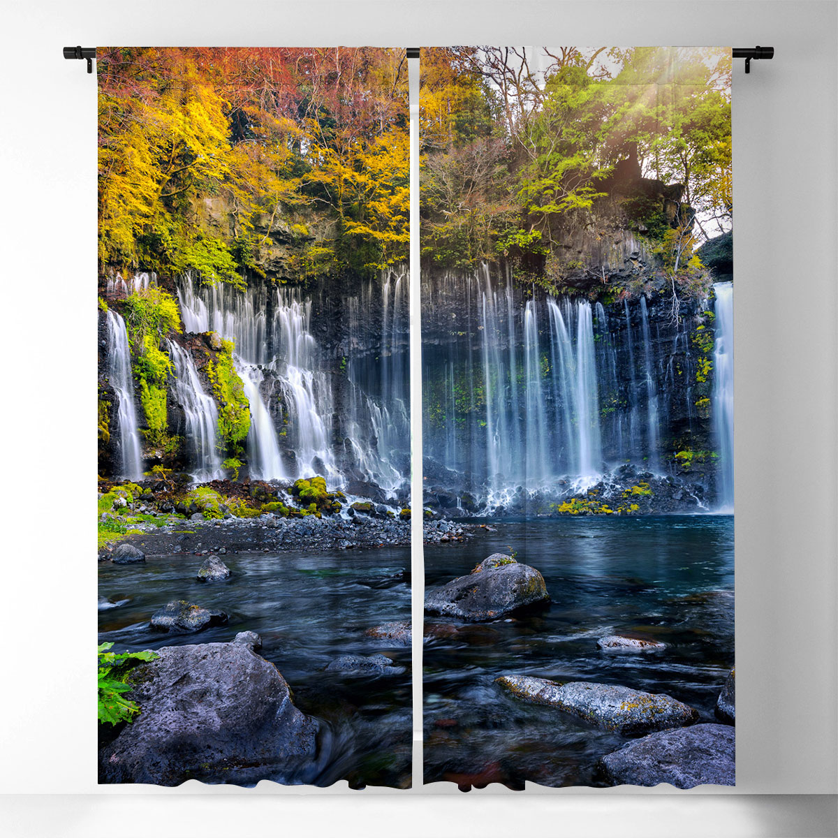 Autumn Waterfall Window Curtain