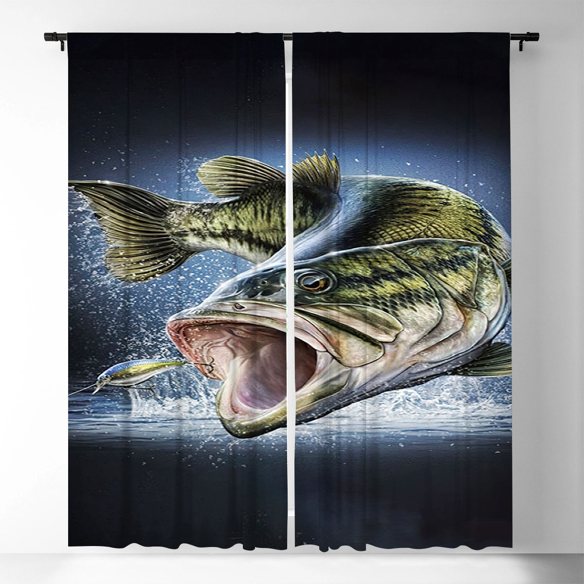Bass Fishing Window Curtain