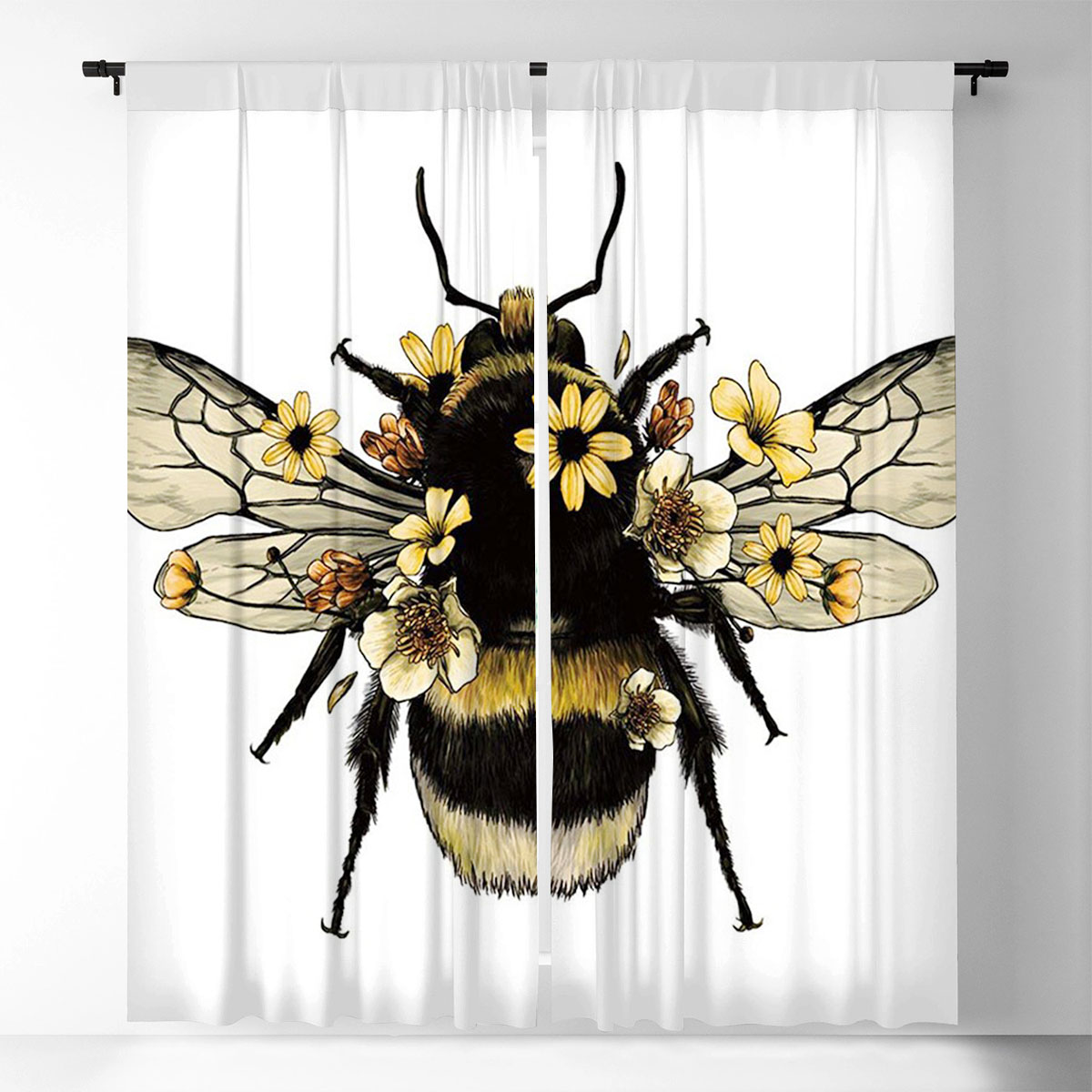 Beautiful Bee Window Curtain