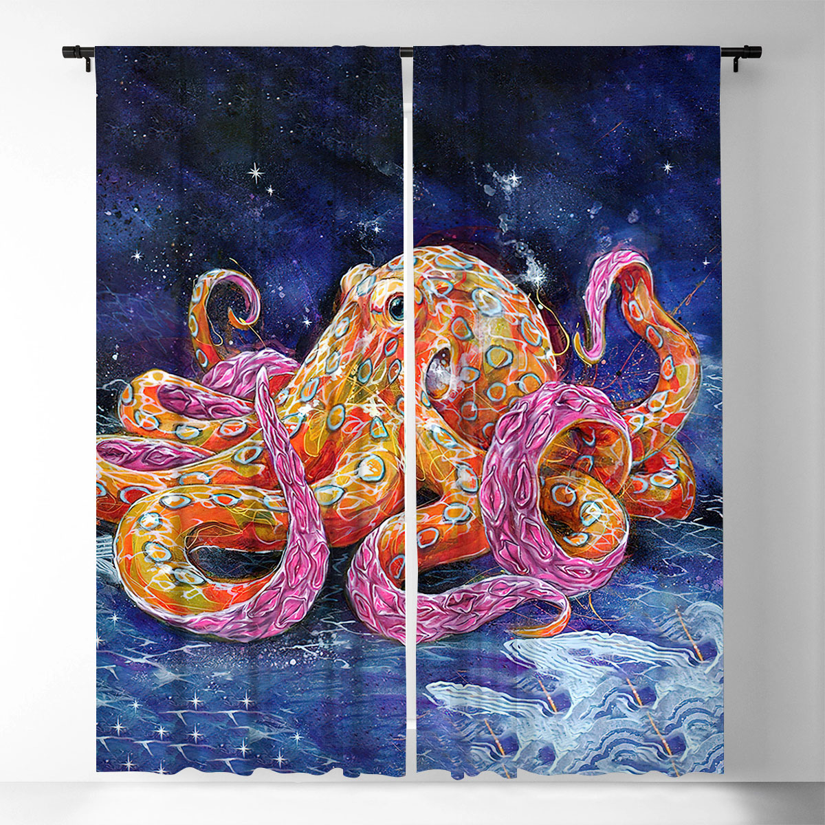 Beautiful Octopus Window Curtain