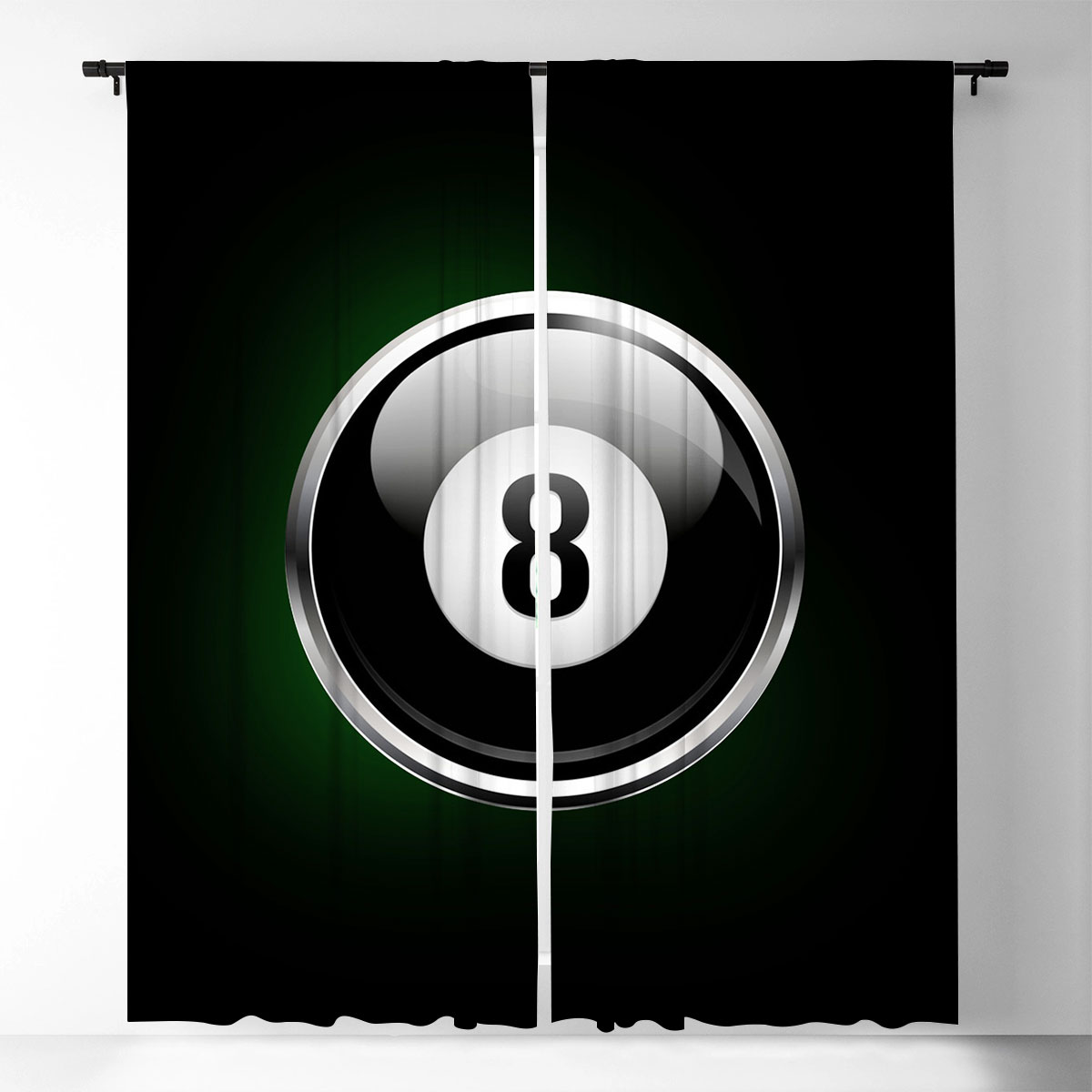 Black Billiard Window Curtain