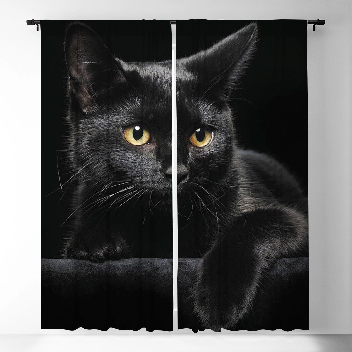 Black Cat Window Curtain