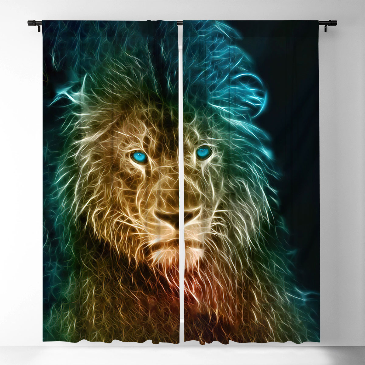 Black Lion Window Curtain