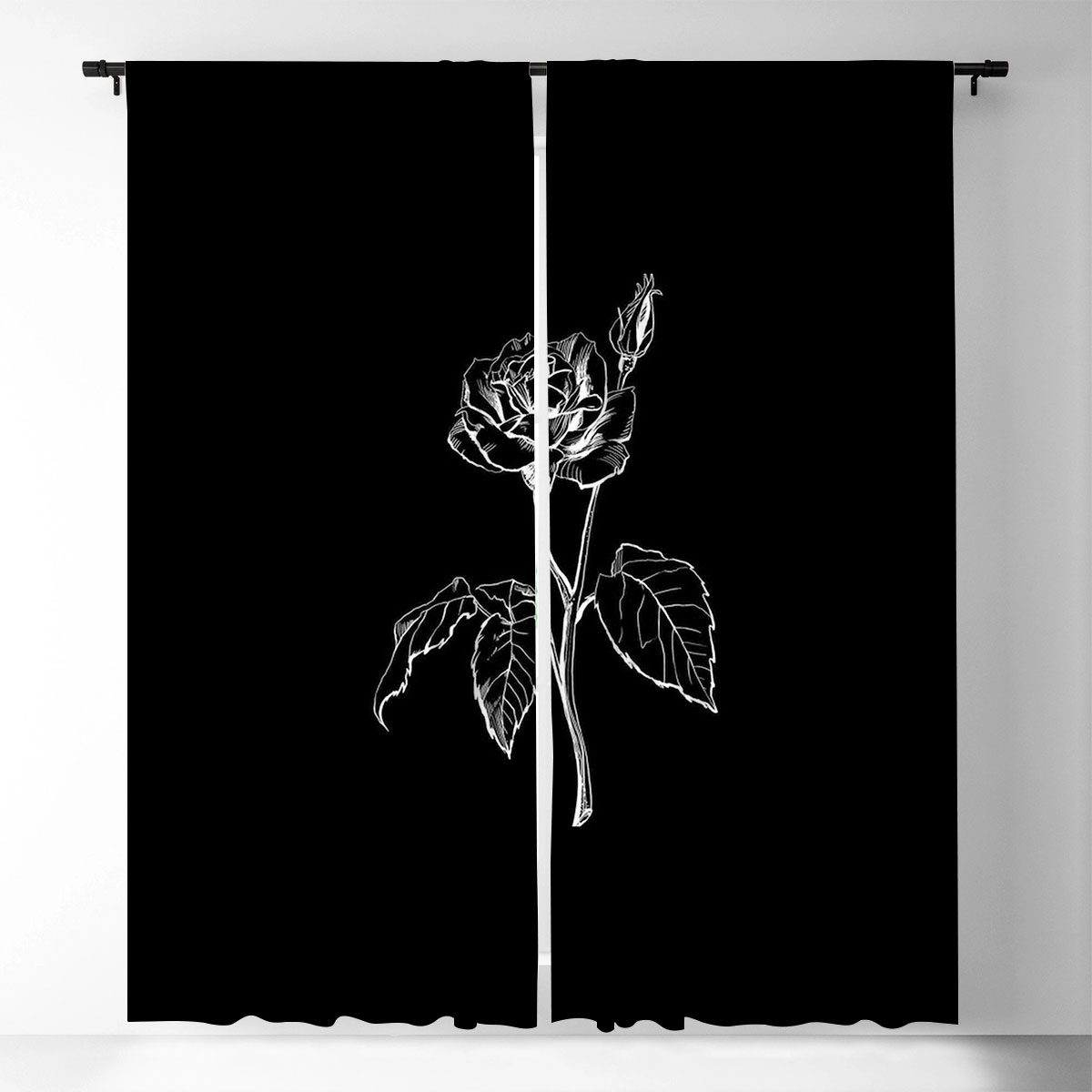 Black Rose Window Curtain