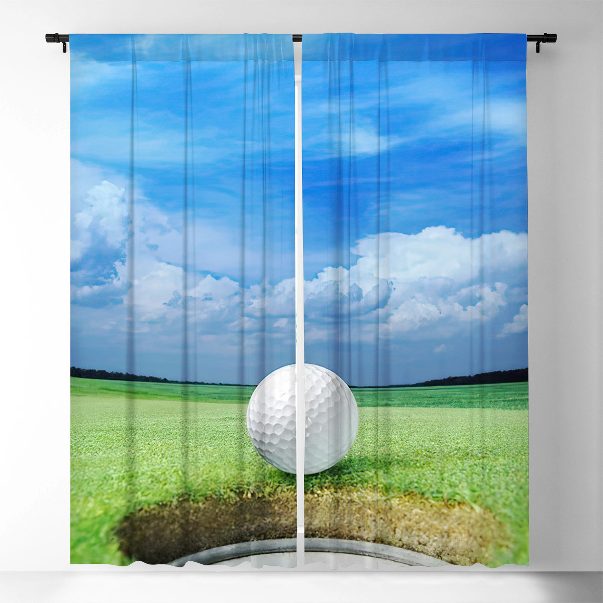 Blue Sky and Golf Window Curtain