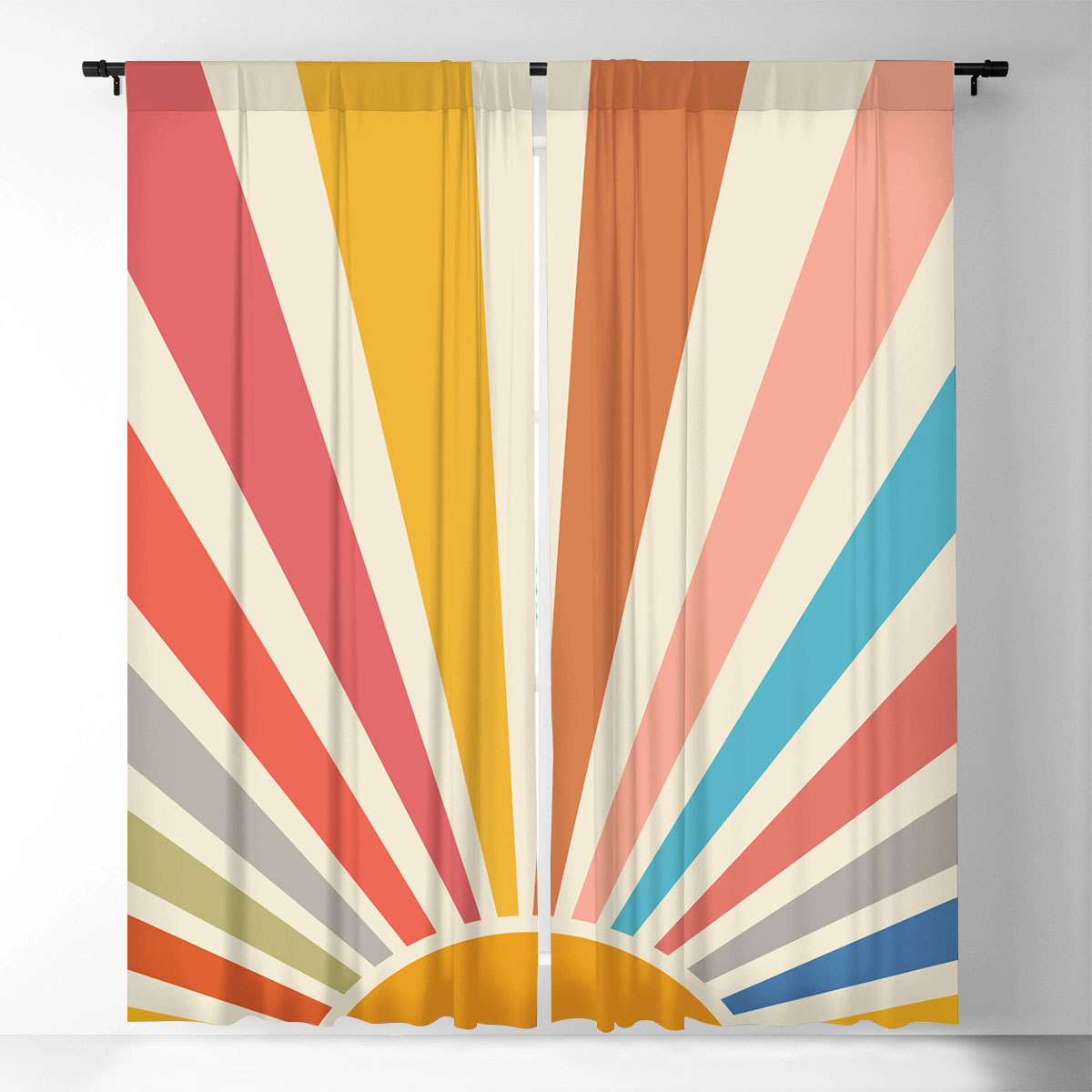 Bohemian Rainbow Sunrise Window Curtain