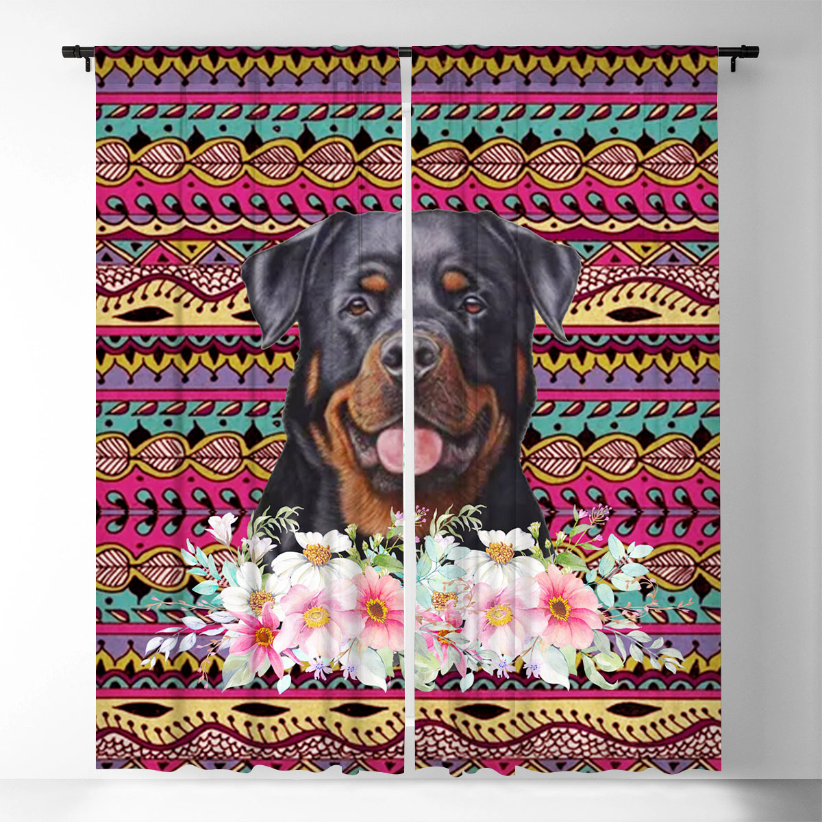 Boho Dog Window Curtain