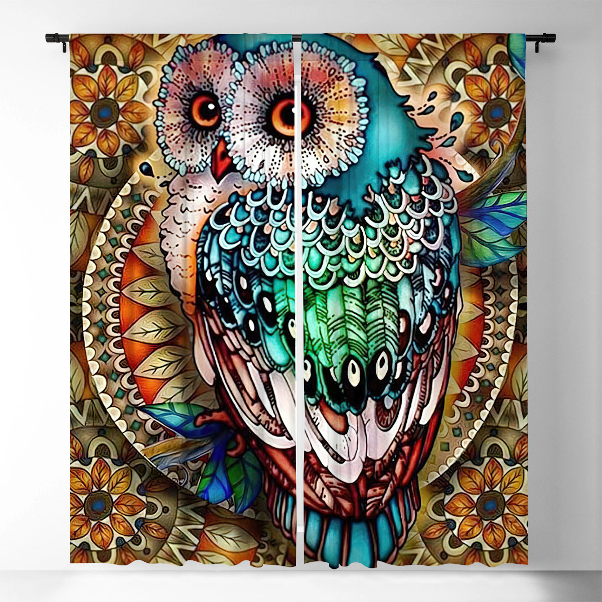 Boho Owl Window Curtain