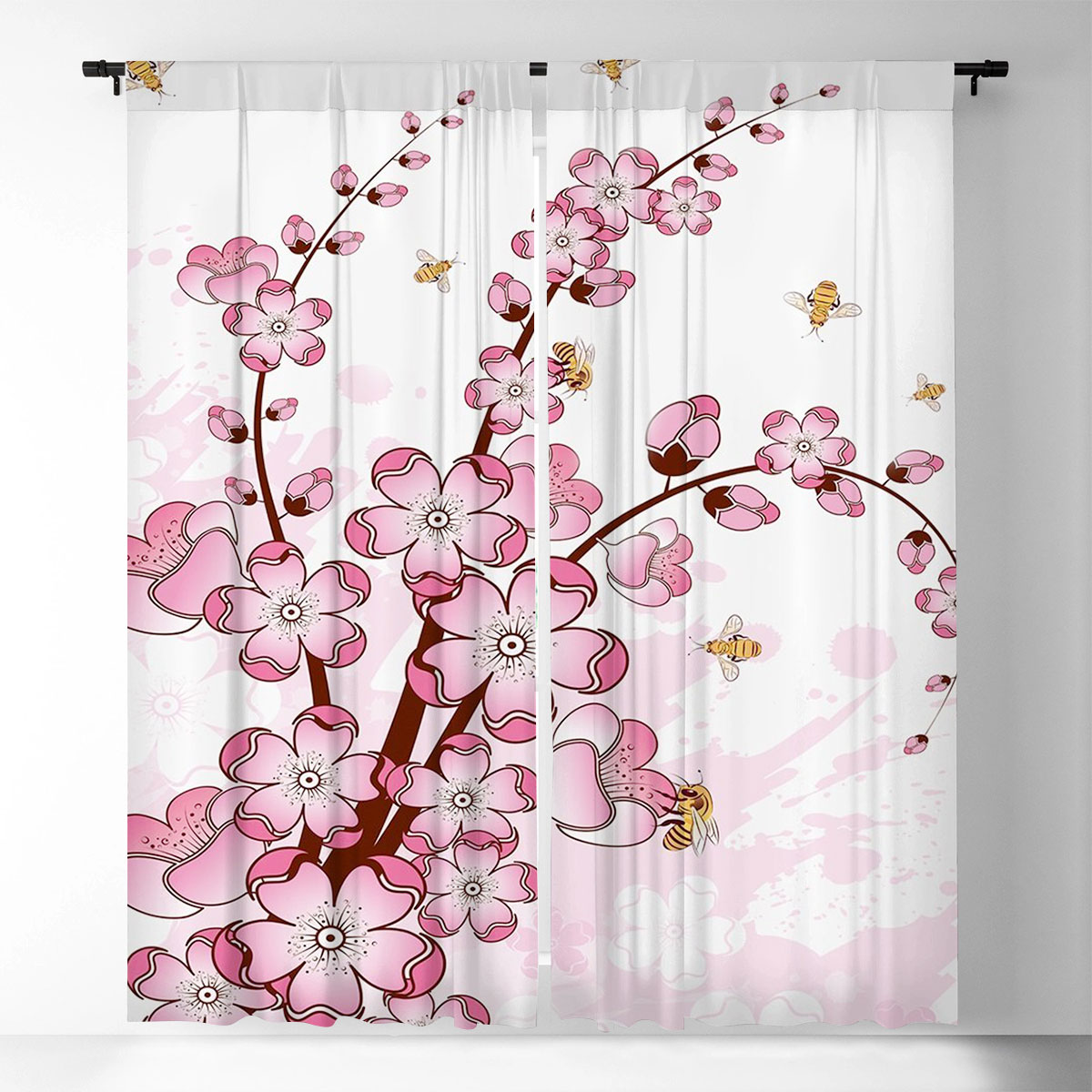 Pretty Cherry Blossom Window Curtain