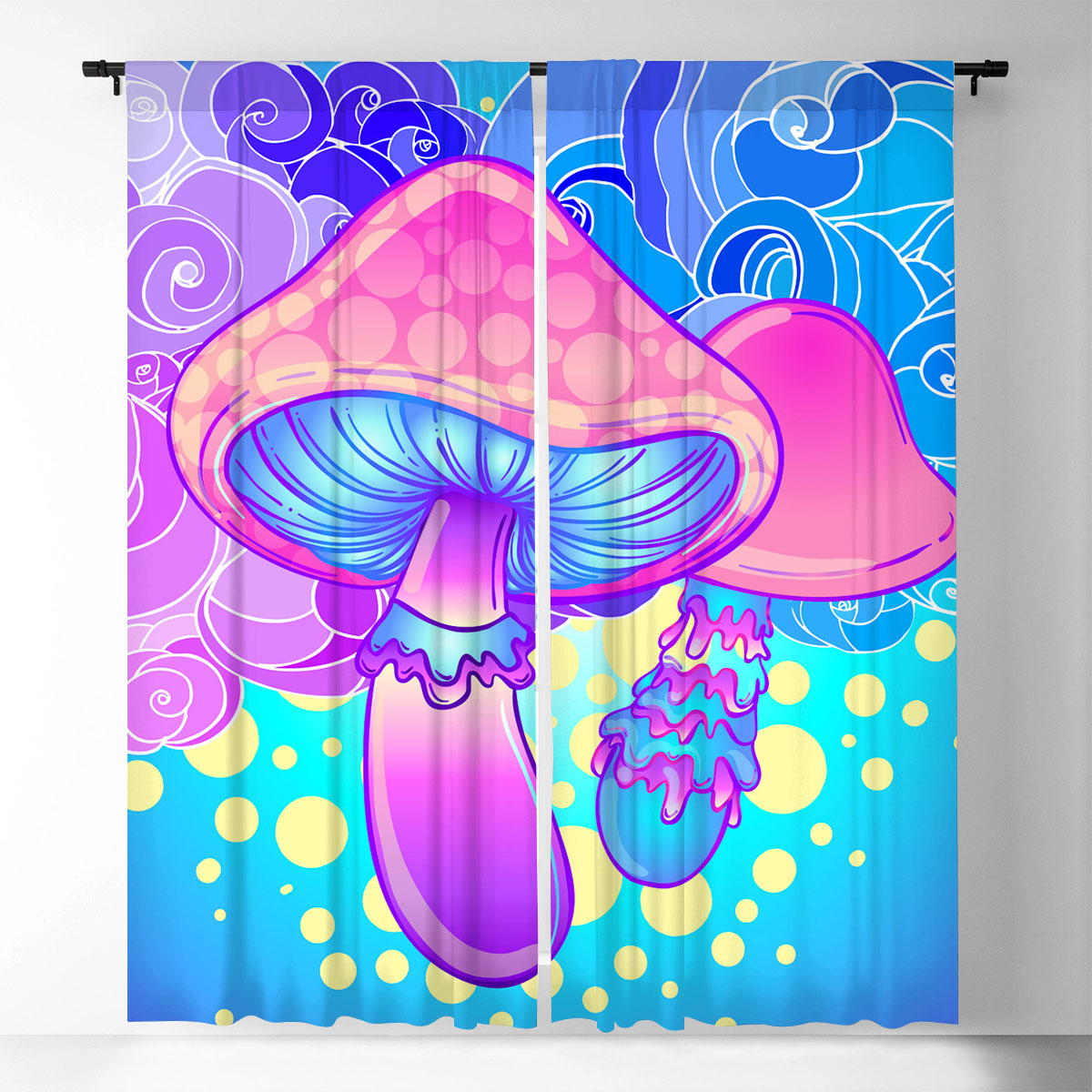 Psychedelic Mushroom Window Curtain