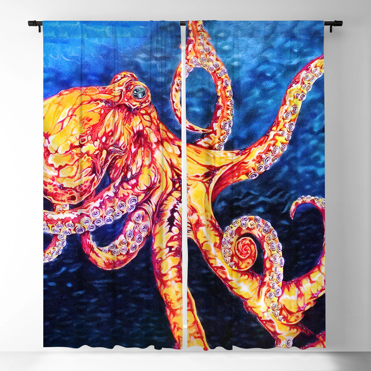 Psychedelic Octopus Window Curtain