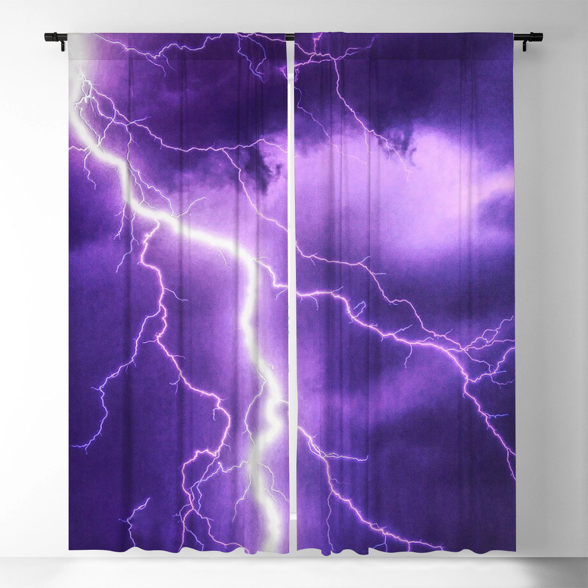 Purple Lightning Window Curtain