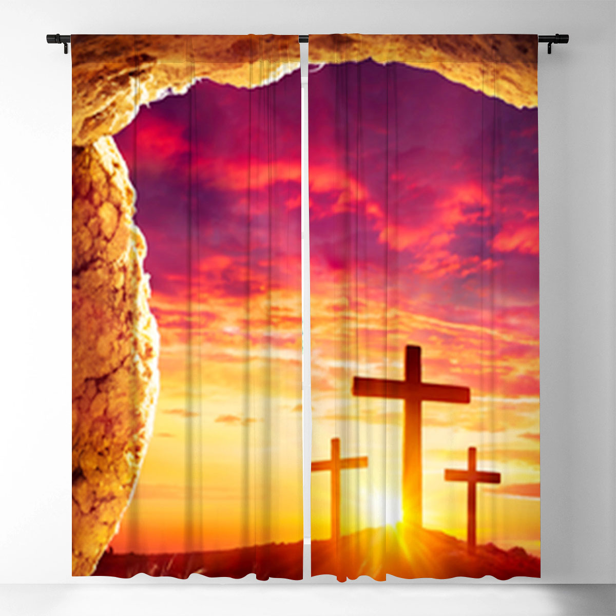 Resurrection Of Jesus Christ Window Curtain