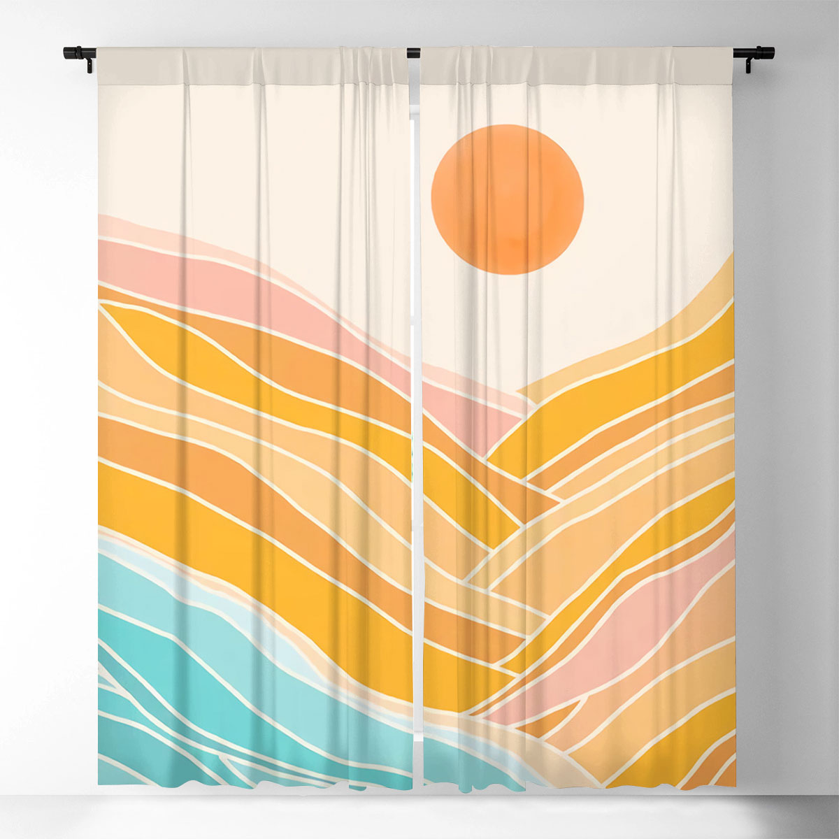Sunrise Mountain Window Curtain
